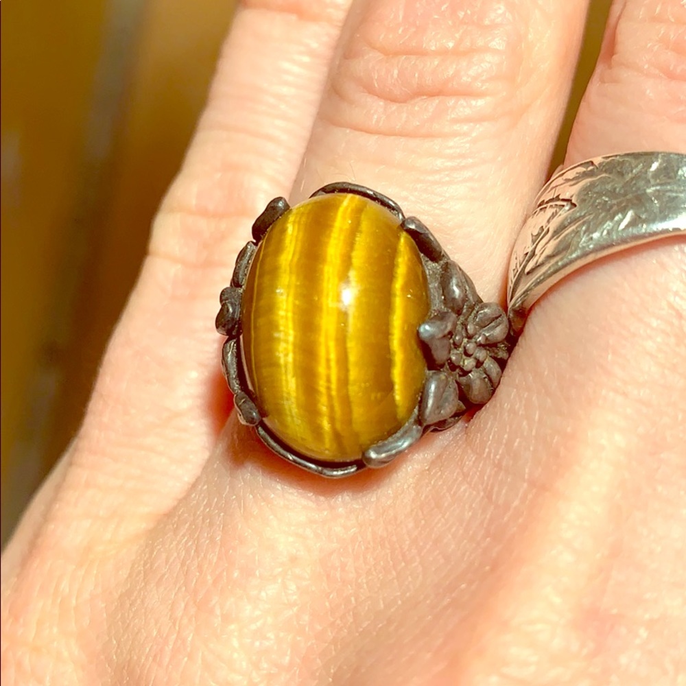 Vintage Tiger eye and silver ring